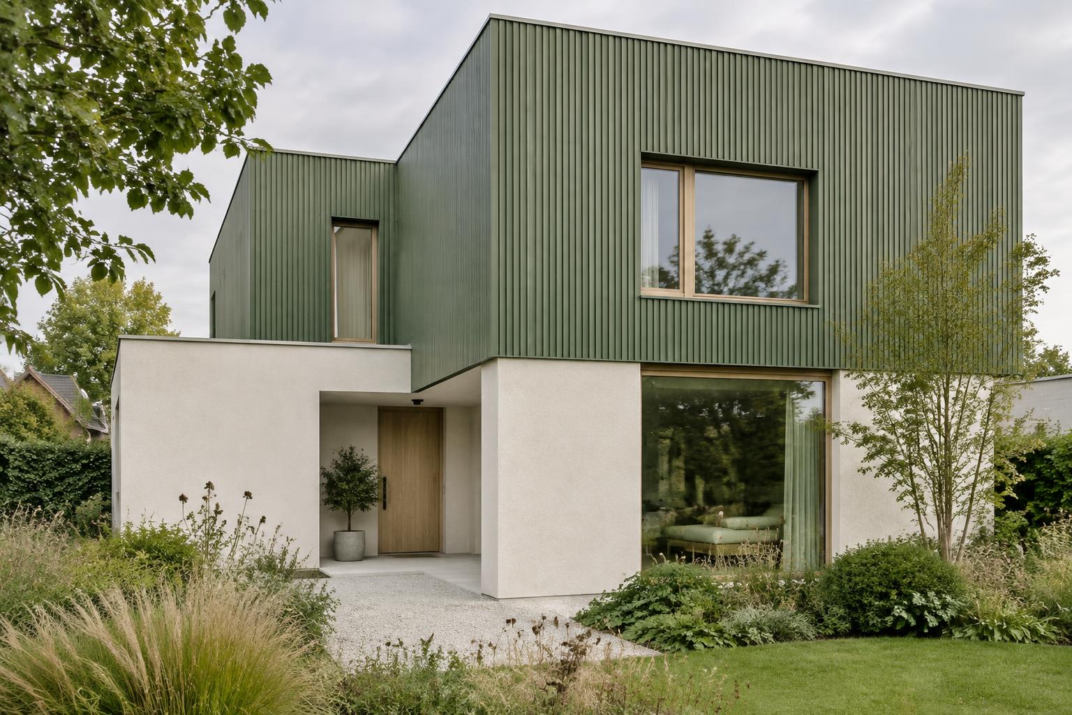 Façade contemporaine en bardage Deco Wall vert
