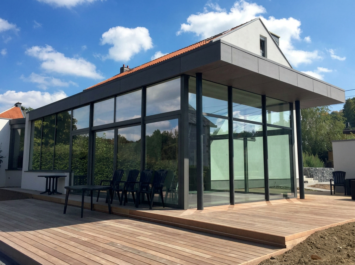 Extension vitrée contemporaine